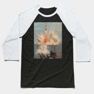 Polaris Nuclear Missile Submarine Launch Retro Art Baseball T-Shirt